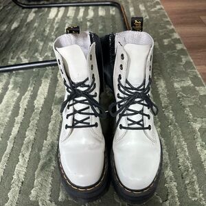 Dr. Martens White and Black Combat Boots